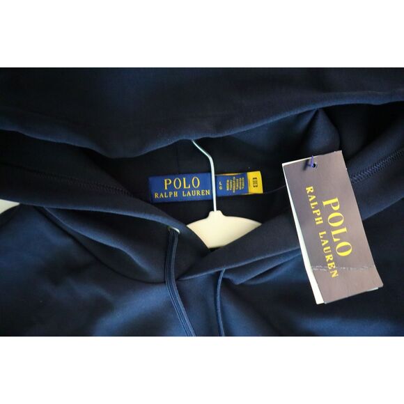 Polo Ralph Lauren Men's Sz L Navy Blue Logo Double Knit Pullover Hoodie - Picture 3 of 13